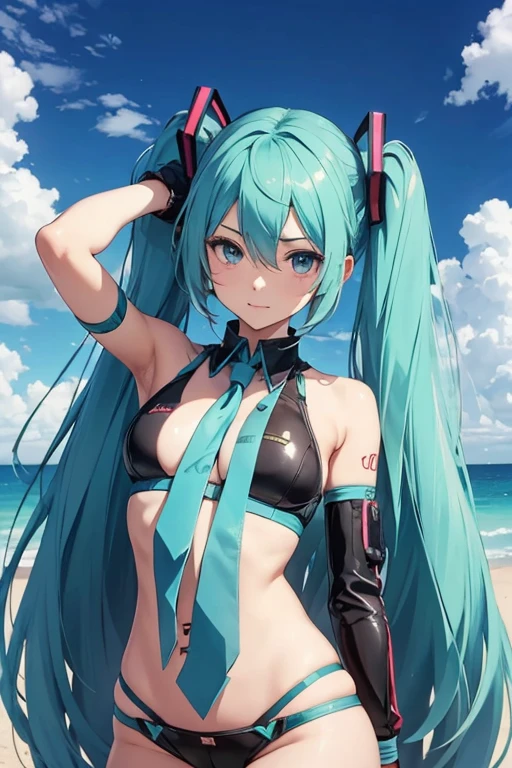Hatsune miku with big breasts and bikini