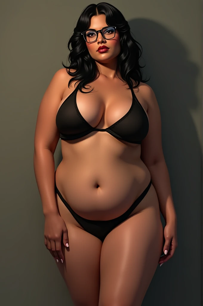 1girl, short black hair, gigantic hips, wide hips, huge hips, super mega wide hips, gigantic thighs, wide thighs, huge thighs, super big thighs, hyper hips, hyper thighs, pear body shape
