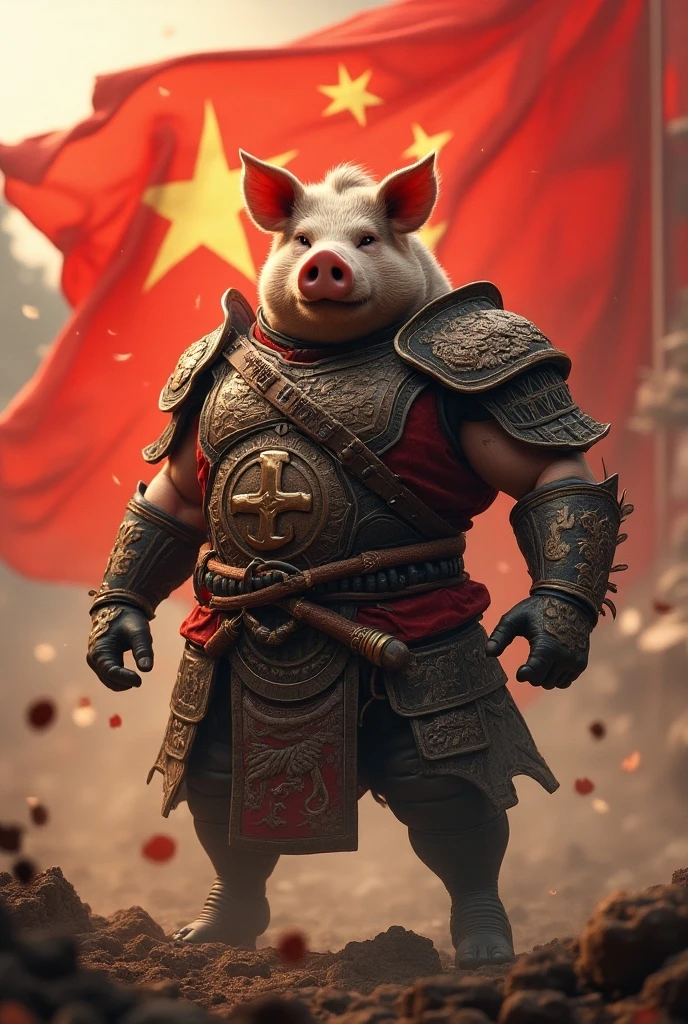 masterpiece, best quality, chairman XI,  ?????????, chinese leader,  ps1_style,  game screen shot, riding a donkey, holding sword,  fighting with a pig, <lora:ps1_style_SDXL_v1:1>