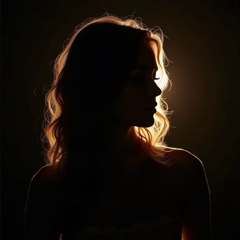 silhouette photography beautiful woman in the front spotlight, 8k uhd, sharp focus, masterpiece, RAW photo, high quality, highres