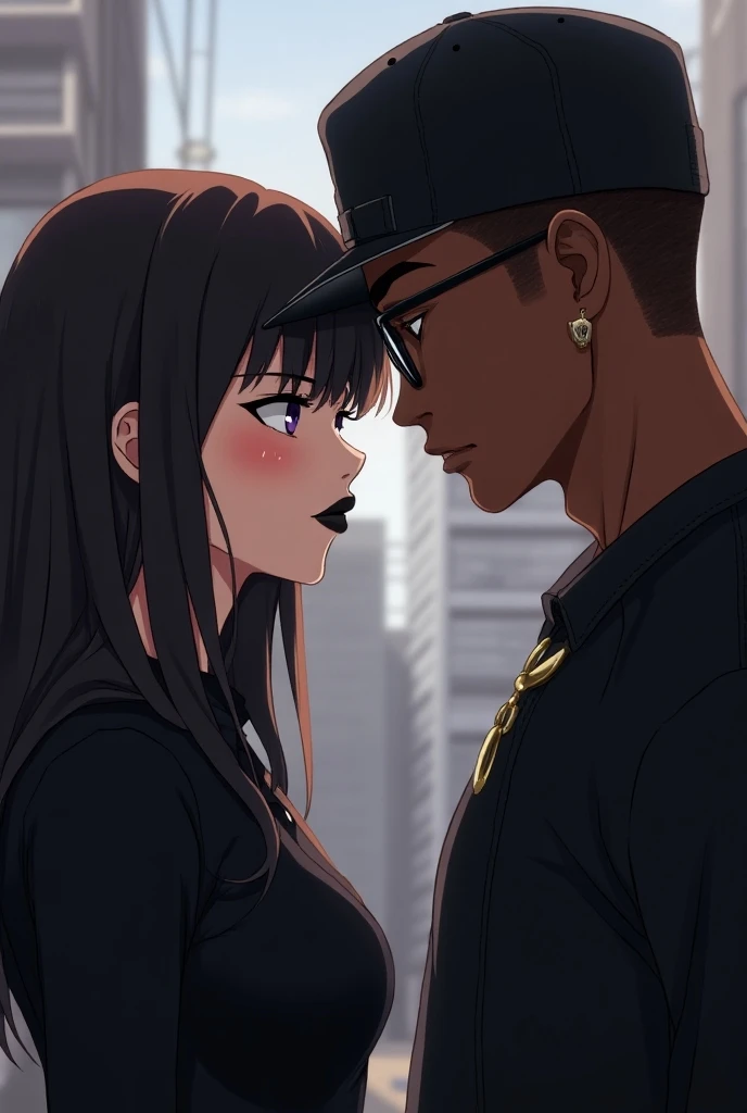 (A muscular big black man in the club) (Intense and intimate moment between the couple: 1.9) (The woman’s black hair cascades down her shoulders, highlighting her beauty: 1.9) (Their faces express deep love and desire: 1.9) (Soft club lights illuminates the club, creating a romantic ambiance: 1.8) (woman wearing a short tight dress) (curvy woman with big ass) (large man) (clean colours hyper realistic) (beautiful lighting) (crowded club in background) (big black man) (short white girl) (club dress) (dance floor in the background with crowd) (neon soft lights) (emphasize on the tall man) (emphasize on the short dress of the girl) (crowd on the dance floor around the man and girl) (dark lighting) (dim atmosphere) (emphasize on the big tall black man) (man possesively holding the girl) (the man is wearing casual men's clothes) (girl is wearing a pink short dress) (girl is wearing a really short dress)