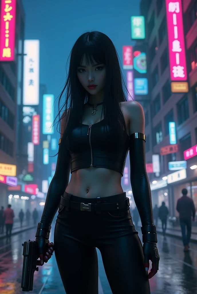 (masterpiece), best quality, ultra high res,, cyberpunk 1girl flying above stunning cityscape ,hoodie,blue hair, neon color shooting stars, very long hair, off shoulder, feather hair ornament, neon colors, flashes, stunning night sky, cinematic lighting, photorealistic, realistic skin, HDR,fisheye