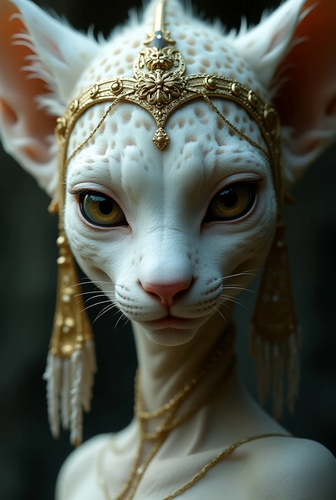 sphynx hairless cat in the style of salvador dali