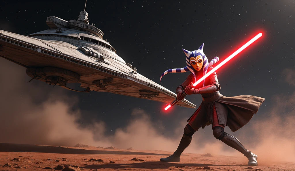 masterpiece shot of a star wars scene with the mandalorian holding a light saber at night on coruscant , mandalorian helmet, disney pixar anime style, cnm <lyco:sw-15:0.4> <lyco:light_saber_v2:0.3> <lyco:jstyle-15:0.3> <lyco:djzJohnsonDesuZenkaiV15-lyco:0.3>, ghostshell, js, fighting stance with light saber,