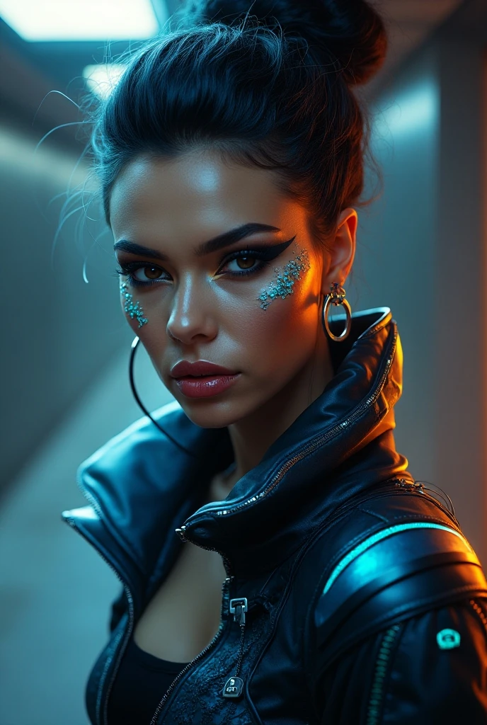 Hyper photo realistic epic Realism CG 8K Hr giger tattooed sexy seductive dead girl,hyper realistic detailed perfect face, hyper detailed neon sapphire eyes, full body view,