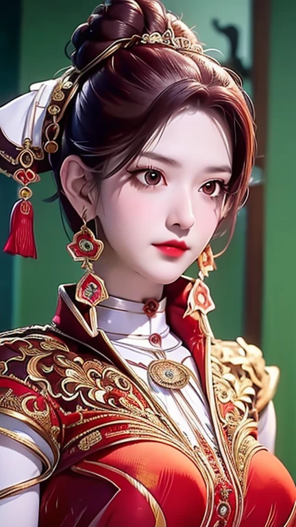 a close up of a young girl in a red and gold dress, a picture inspired by Guo Xi, trending on cg society, cloisonnism, palace ， a girl in hanfu, wearing ancient chinese clothes, hanfu, white hanfu, traditional chinese clothing, ancient chinese princess, chinese princess, chinese costume, with acient chinese clothes