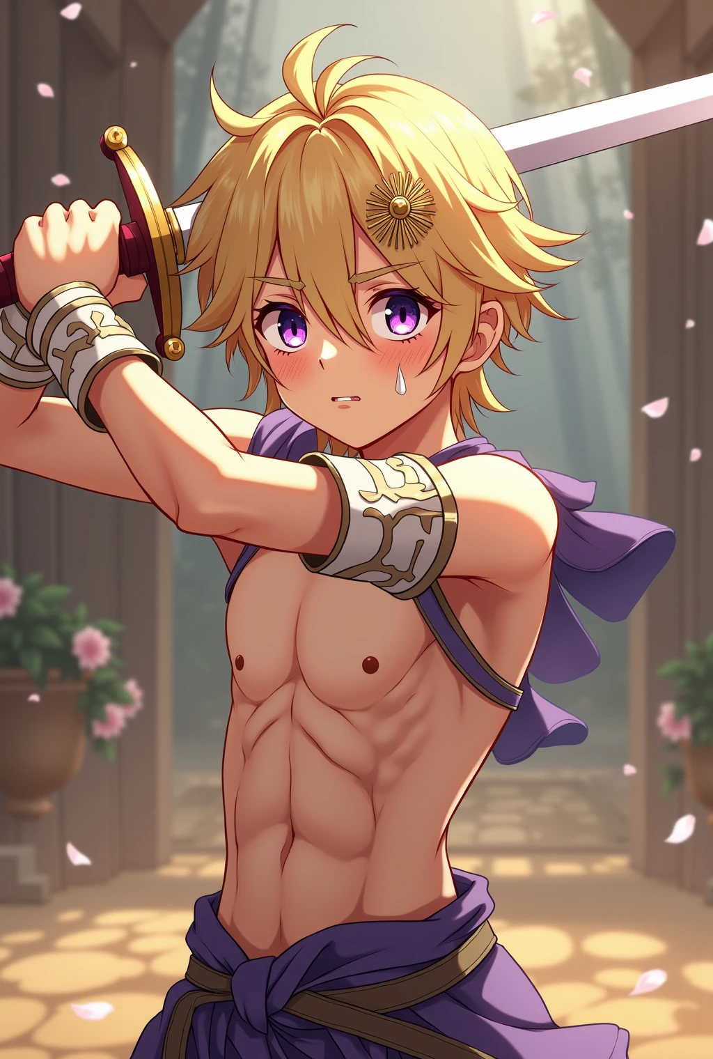 1boy,anklet,arm behind head,armpits,armwear,blonde hair,blue eyes,blush,bracelet,bulge,bulge through clothing,cosplay,costume,crossdressing,egyptian,femboy,feminine male,flat chest,functionally nude,gay,girly,high heels,inviting,inviting to sex,legs apart,legs open,loincloth,looking away,male,male only,nipples,penis,pharaoh,ponytail,presenting,presenting balls,presenting penis,scrotum,shameless,showing off,smooth armpits,smooth chest,smooth skin,solo,solo male,spread legs,spreading,spreading ass,submission,submissive,submissive male,tan skin,tanline,thighs,toned body,toned male,trap,tummy,twink,unembarrassed