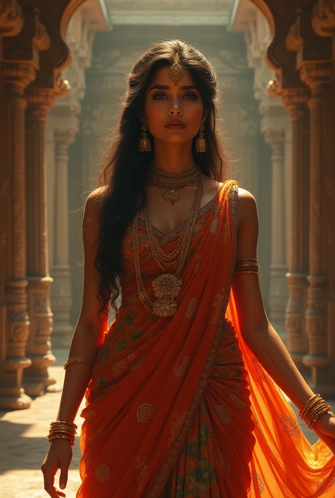 Saree girl with slave man