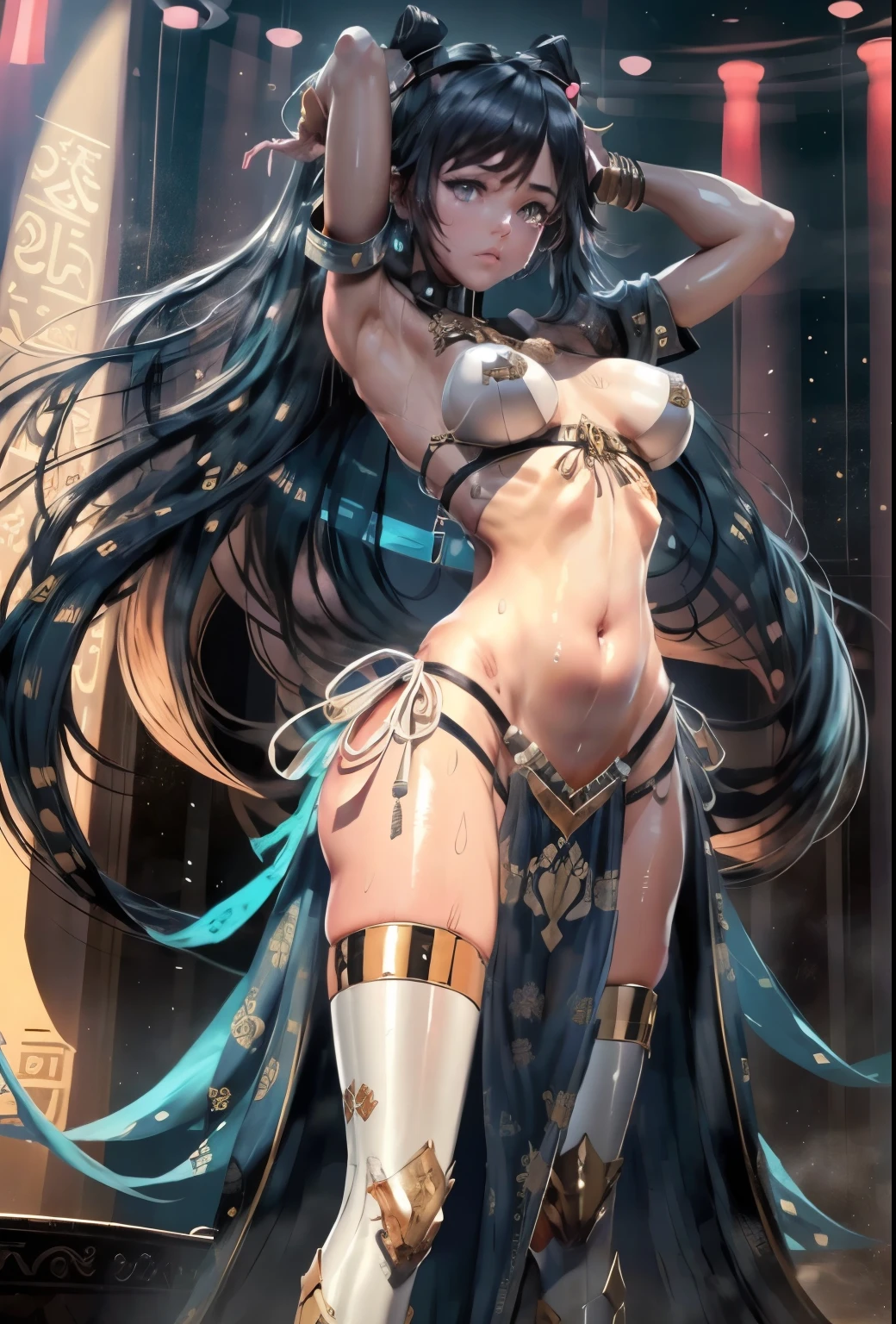 cool girl aura, hentai, nude, avatar, masterpieces, original character, hyper detailed, colorful, effect