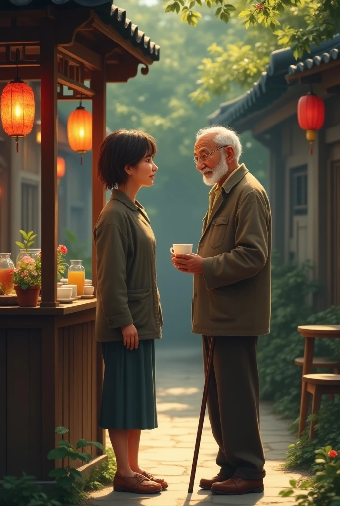 Era uma vez, a wise master teaching his students in ancient China, The sage took the glass and smiled and said