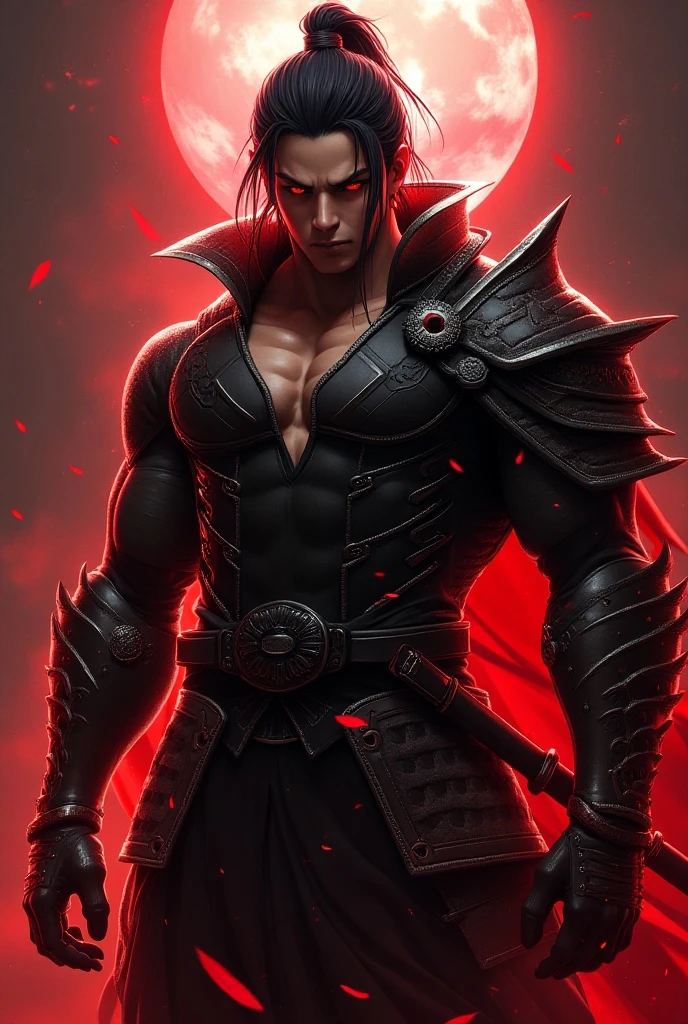 Salman khan  as samurai red neon sky , brutal , blood , violence