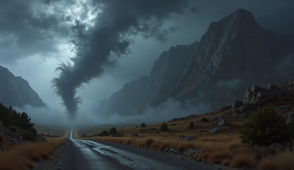 Dark clouds and rainy sky