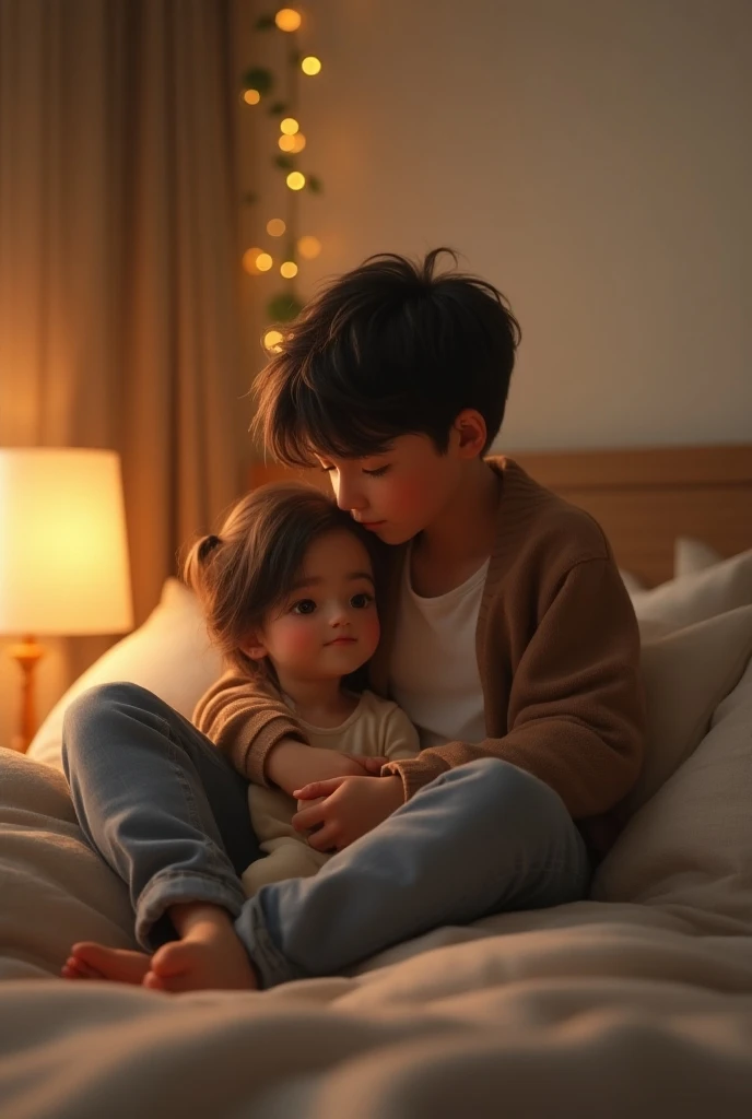 , nude, naked body, masuter piece、top-quality、high-level image quality、8K、(Anatomically correct proportions)、RAW shot、top quality photo、Best Masterpiece、Nice realistic photos、Wide Angle、wide angles、Composition from under the bed、 Large children's room、on the beds、Cute Wallpapers、Bright lighting、 boy and girl、Sibling、Twin-tailed girl、elementary student、ace、 Happy smiling gir pink pajamas with upper body、The lower part of the body is bare、Girl sitting on bed with wide legs open、Girl staring at crotch、Detailed pubic area、Hairless、Girl with open with both hands、 Boy with a surprised expression、Boy staring at girl's crotch、Red-cheeked boy、Boy observing a girl with his face close from the front、Boy on landscape in front of the screen