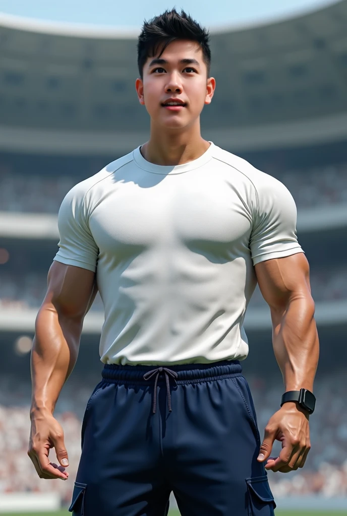 3D MAN, using speedo, musculosos, at the field