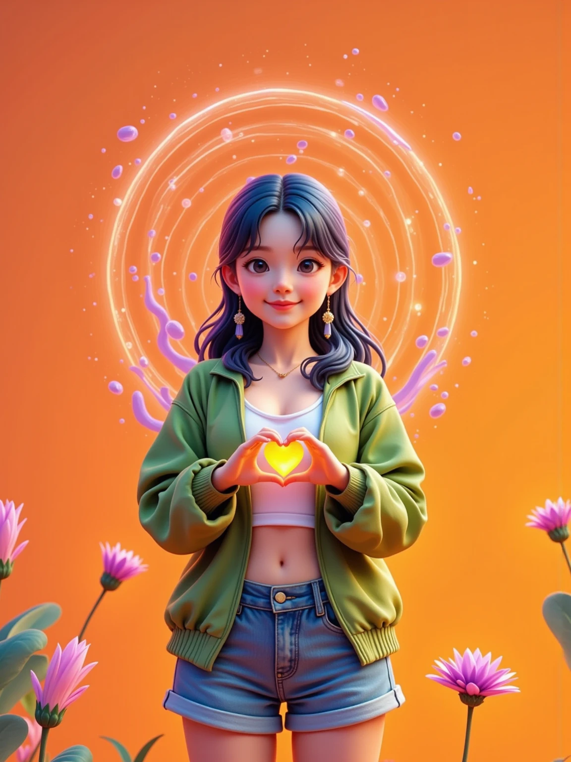 Cartoon，万圣节Cartoon鬼戴着女巫帽， making a heart gesture with hands isolated on an orange background,  happy Halloween concept , Thermal Imaging ， neon light silhouette ，(Fire feeling )，(Thermal Imaging 特效:1.5)，detail，Sense of atmosphere，Light Sensitivity，Luminescence，Light and Shadow, Fresh and natural, fairy tale, color, Abstract composition, 奇幻的Cartoon,Dreamy emotions, Beautiful fantasy art, Ethereal fantasy,  very beautiful fantasy art , Digital Art Fantasy,  enchanting and otherworldly , Fantasy Beauty, Volumetric Light, Natural soft light, C4D rendering, super high detail, color鲜艳, Bright, RGB, color斑斓), (High contrast:1.5), (whole body:1.8), Magazine Photography,  popular on social platforms , ((Dopamineism)), (((Dopamine color matching))), Facing the screen, Dopamine color, High Saturation,  High Contrast,  High Definition , Dopamine, (in the style of Y2K), Luo Erchun, Three-dimensional ancient style, Oriental Poetry and Painting, (Ultra-fine:1.2, Out of Focus:1.2, color鲜艳, Movie Lighting, Chiaroscuro, Ray Tracing,  Surrealism , masterpiece, ccurate, Anatomically correct, Textured Skin, 超级detail, 8k), 3d, 8k, UHD [Vision:1.0] [Wide Angle:1.0]