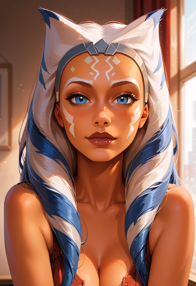 score_9, score_8_up,score_7_up, score_6_up, score_5_up, score_4_up, (realistic lighting), ahsoka tano, confident, (cute smirk:0.7), sexy look, perfect body, sexy pose.