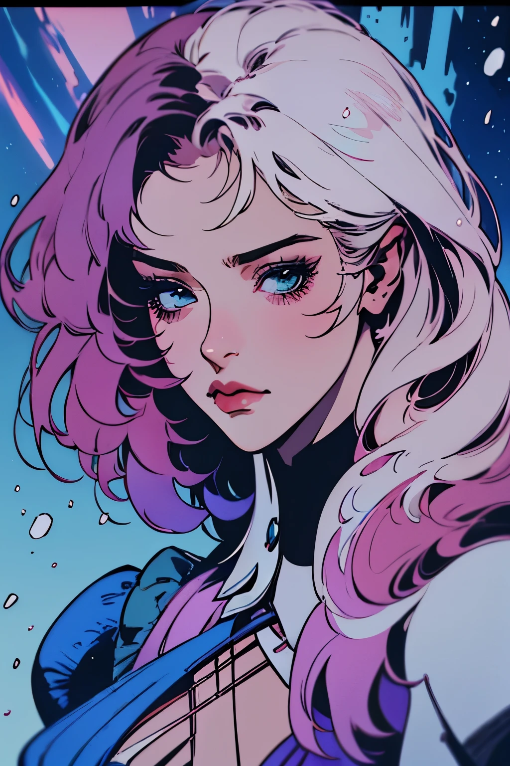 medium pink hair, blue colored eyes, pale skin, demon, claws, bangss, gothic art, full body shot shot, elegant pose, ssmile, Romanticism, work of art, anatomically correcte, high qualiy, super detaill, best qualityer, 4K, 8k, Perfect Woman, the most beautiful woman, her face has to be symmetrical and beautiful, baby pink hair, best qualityer final, beautfull woman, speech bubble, Galaxy,60s,70s,80s,colorfully,cosmo,space, detailed pink hair, delicate and well-detailed face,
