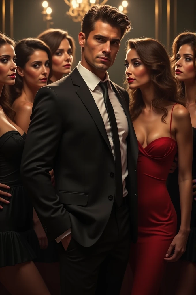A man with five women