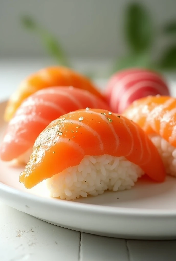 a highly detailed, award-winning, photorealistic 3D render of a delicious-looking plate of sushi,8k, hyperrealistic, professional studio lighting, extremely fine details, exquisite texture, glossy sheen, vibrant colors, natural lighting, seamless composition, elegant presentation