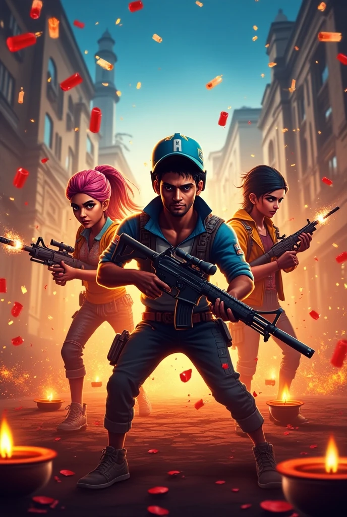 surrounded by zombies and explosions