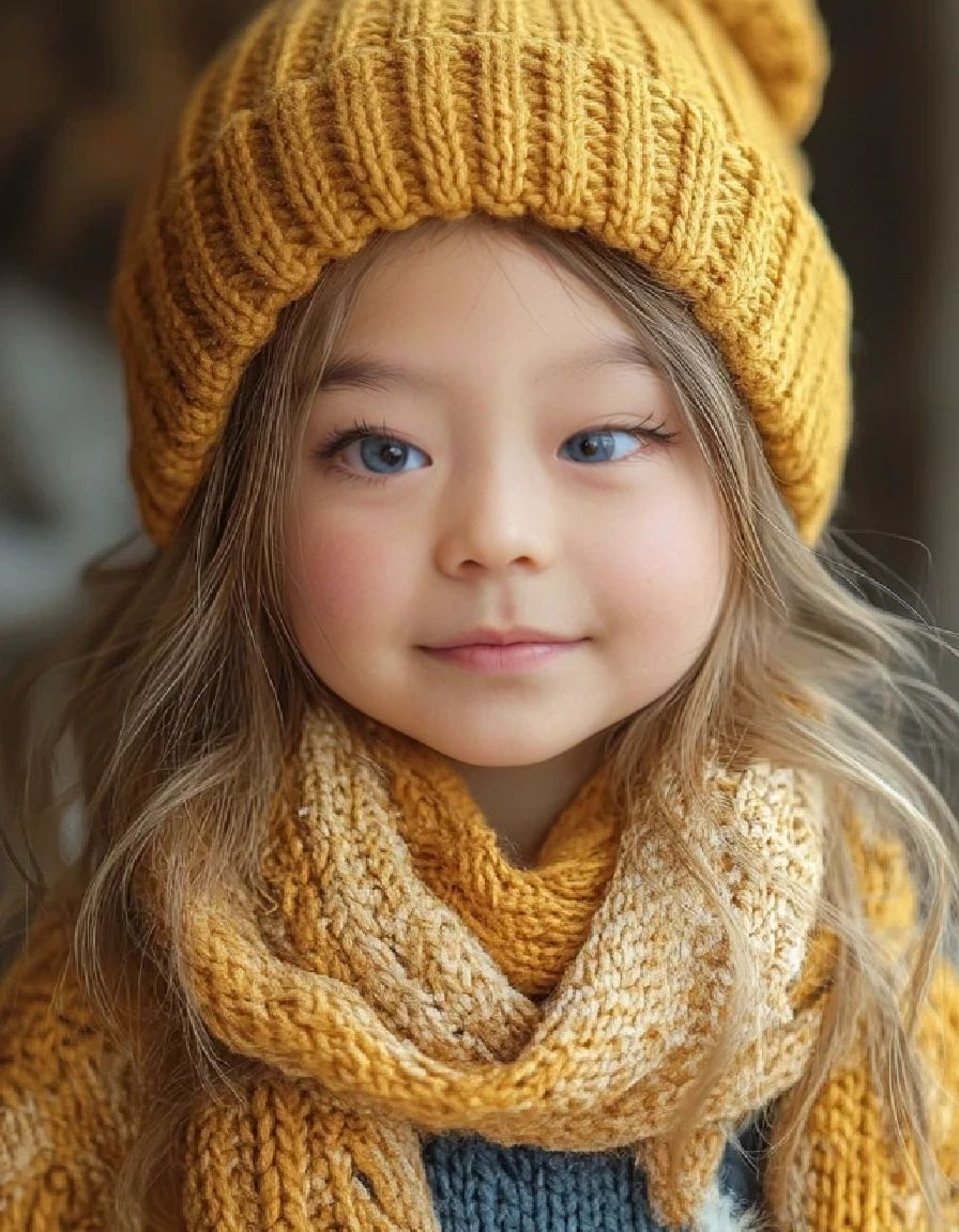 GIRL BLONDE CHILD with long hair wearing a white sweater and black ear warmers, sleepy, wearing cute black scarf, sick with a cold, cold, loli, a cold, cute bangs, with cute white skin, ears, sleepy face fashion model, sad, twintails white_gloves, cute skin, teen, freezing cold nights, cold winter, black ears