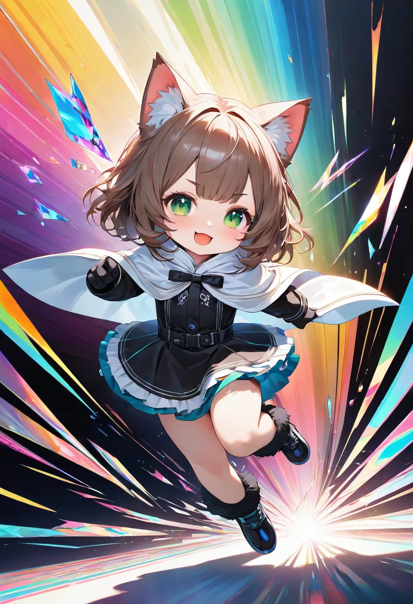 masterpiece, highest quality, solo, A young but chubby toddler girl with light blue curls cascading onto her back - of course with matching blue cat ears and a fluffy tail. Big Brown eyes. Wearing diaper. Baby. Background is cutesy. Holding a stuffed animal.