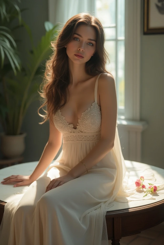 !
Lying down at a spa, a lovely and beautiful brunette, Italian, full body, perfect angle, very detailed, 40 years old, captivating face, long messy hair, green eyes, high resolution, masterpiece, best quality, intricate details, highly detailed, sharp focus, detailed skin, realistic skin texture, eye details, professional, 4k, smile, shot with Canon, 85mm, shallow depth of field, Koda K vision color, eyeshadow, extremely detailed, photo (ultra), photorealistic, realistic, post-processing, maximum detail, roughness, real life, ultra-realistic, photorealism, photography, 8k UHD, photography, braless, pokies.