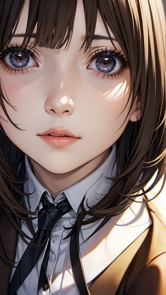 Adult women, Alone, sexy,8K resolution,((Best Quality)),Ultra-high resolution, (Grim expression), (Black eyes), A beautiful, symmetrical face, (brown cut medium hair),Office Jacket, suit pants ,Realistic:1.4,Realistic:1.4,(masterpiece:1.2), perfect eyes,Perfect Eyes, Anatomically Correct Human Body 