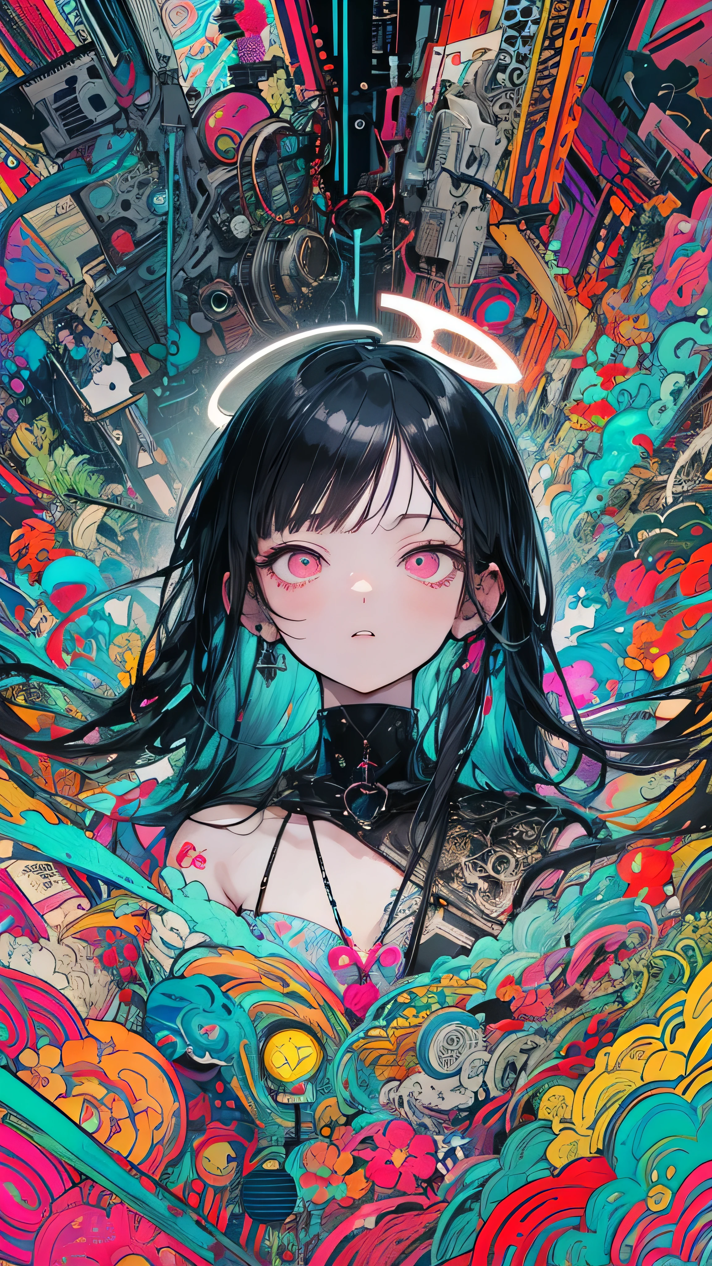 (masterpiece, top quality, best quality, official art, beautiful and aesthetic:1.2), (1girl:1.3), glitch art, (digital distortion), pixelated fragments, data corruption,colorful noise, visual chaos,contemporary aesthetics