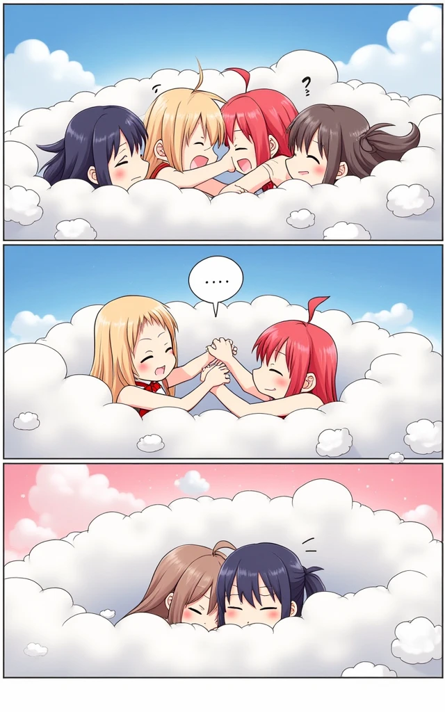 Rias Gremory red hair blue eyes touching her vagina with two fingers
