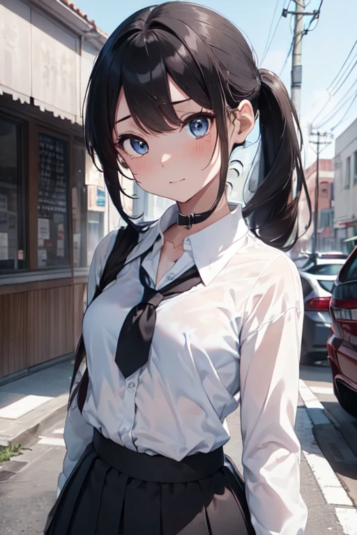 (Highest quality)), ((masterpiece)), (detailed), Natural light，Perfect Anatomy，(((A Cute High School Girl，Wearing a white open collar shirt and black skirt 1.8))),Very sexy，A young woman with a baby face，Small breasts，とてもSmall breasts，Woman squatting with knees raised，Spread your legs，
Beautiful woman，8-head body line，Small face，Beautiful Face，big, well-groomed eyes，Beautiful blue eyes，Beautiful double eyelids，Beautiful teeth alignment，Beautiful body lines，Slender body，Beautiful Hands，Beautiful legs，Long hands，Thin legs，Long legs，Long and supple hair，Shiny Hair，Beautiful blonde hair，Ponytail hair,Full Body Shot，Embarrassed expression，blush，Crying face，mouth half open，Beautiful shoulders，（Sweat），((Steam 1.4))，Embarrassed expression，blush，humiliation，((White open collar shirt 1.3))，High school uniform open collar shirt 1.8，Beautiful clavicle，Not wearing a bra，(((Valley 1.7)))，mini skirt，White socks，Black Loafers，Red ribbon around neck，In front of the school gate,