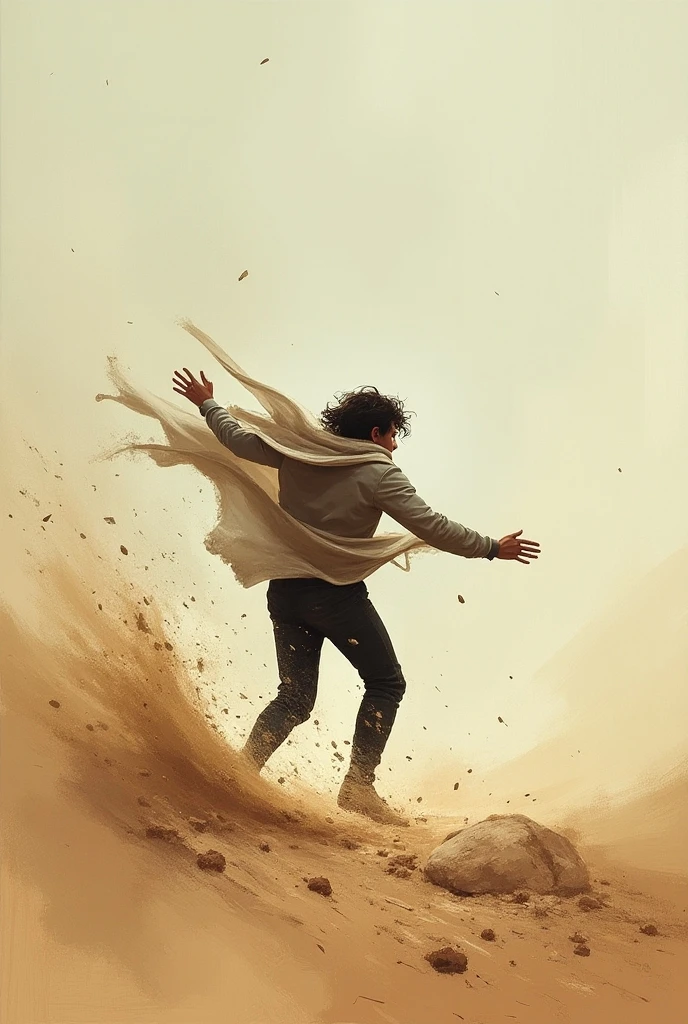 Dynamically falling, side view