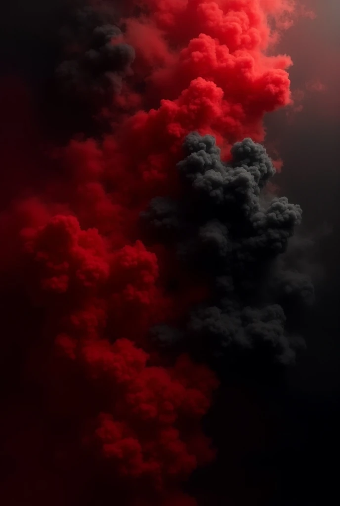 black background with smoke (red and white) mixed together