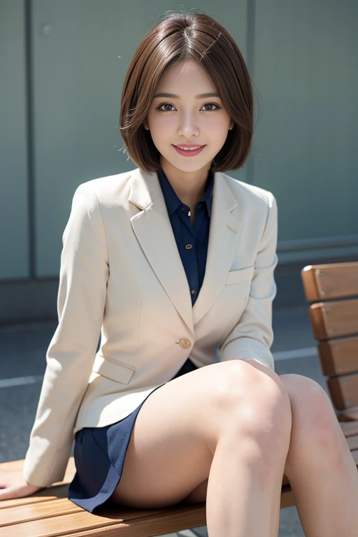 Pure Japanese girl, outstanding body, beautiful legs, wearing traditional suits, natural hairstyles, sweet smile, sitting, refreshing in early summer, composition from the front,