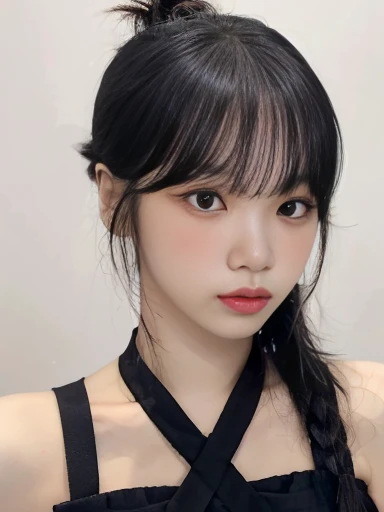 (Best Quality, 16k),Beautiful teenage girl , (Detailed skin, Sweet Dress), (Long Hair:1.3, Short bangs),(Mysterious lighting ), 16K film-like , adorned in a delicate clothes,with long flowing hair and Short bangs. The Detailed skin is meticulously depicted in high resolution, The scene is wrapped in a mysterious atmosphere , creates a mysterious atmosphere under enchanting lighting , flat chest,Thin legs,Slim body,Small waist,Small waist, High Resolution ,  entrance slightly in a cafe in the city, High Resolution , masterpiece, accurate, Best Quality, Ultra high definition,  very detailed,  textured skin, Dream environment ,(( ponytail)),Unreal Background,Purple Mist, thin cotton fabric underwear,extra fine shoulder straps ,No makeup,No makeup,High quality photos,Solemn expression,Suspicious expression ,Suspicious look, expression trying to act carefully ,(目の周囲はNo makeup),Gaze, I came to the futuristic city in my dreams,Thin eyebrows, background futuristic building in the distance,