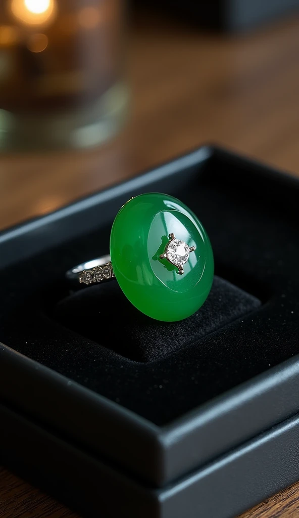 ((1 person)), holding a green jade ring pendant with a golden bee on it, (gem*1.2), (Hungry Ghost Festival*1.1), green jewelry*1.2, high-definition quality (8k)| (9k) , like a radiant emerald, full of brilliance, (4k, 8k, 12k, 16k*1.2), pay attention to the bright part of the picture*1.3, such as fine