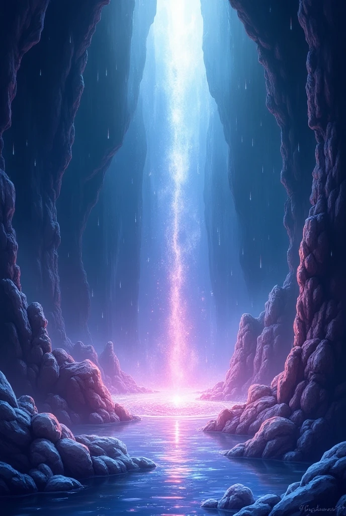 (Best Quality,Very detailed depiction, incredible high resolution,High quality anime drawings),Underworld,Deep inside the Crystal Caves , Caves Made of Crystals , Lots of Shining Crystals :1.3,Iridescent glow,Iridescent Crystals :1.3, Sunlight Shining Through the Ceiling ,Crystals buried all over the wall,A wall made of crystal:1.3,Glowing Walls ,Crystal of a crystal