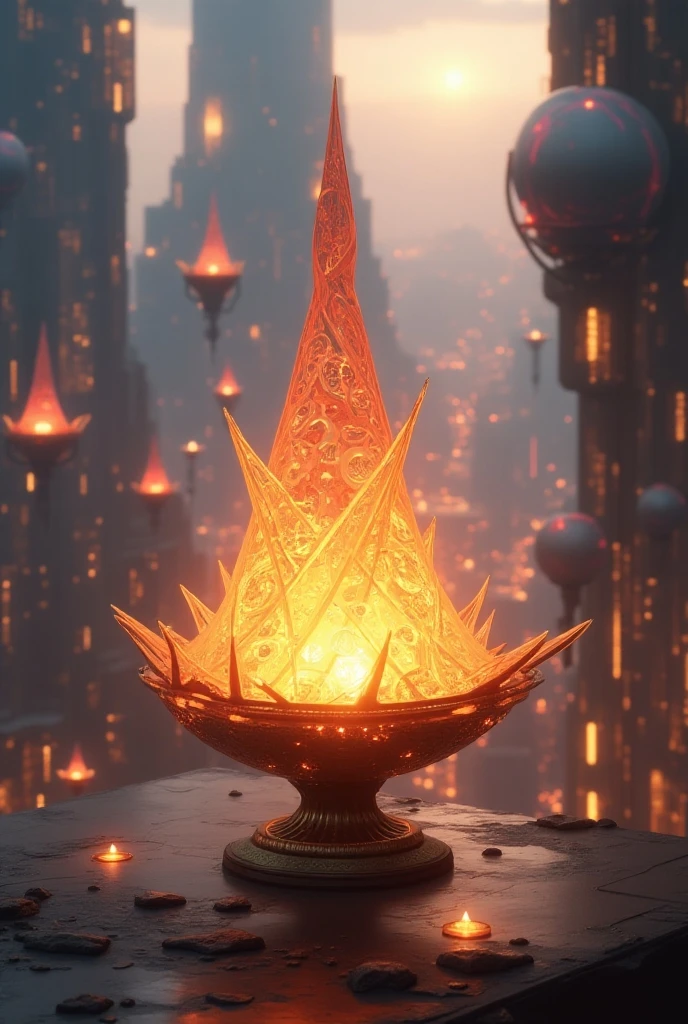 Magical lamp, a beautiful future full of light 