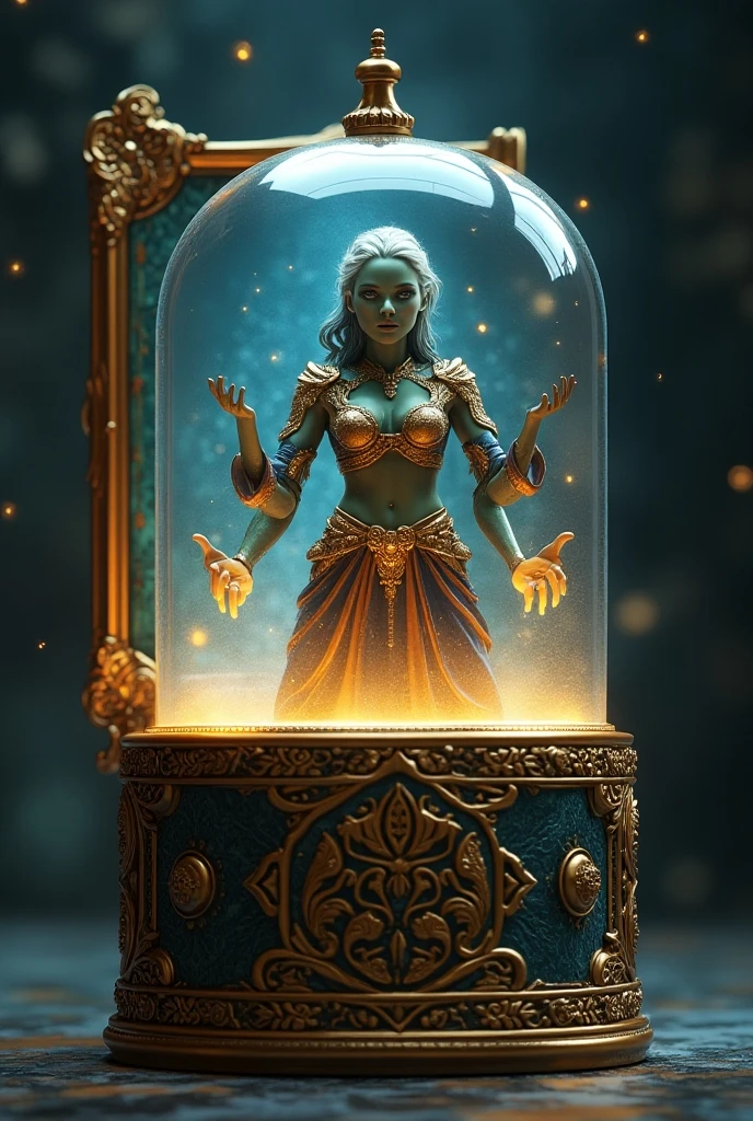 there is a statue of a woman smoking a cigarette next to a statue of a woman, psytrance artwork, cinematic blue lighting, african female android, puṣkaracūḍa, smoking vessels, djinn, compositing, kopera, connectedness, ancient tribe, hydropunk, trending on cgisociety, magic and fantasy --auto --s2