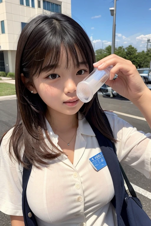 (table top、highest quality、8k、Award-winning work、ultra high resolution)、one beautiful woman、(The most natural and perfect white polyester collared shirt:1.3)、(Perfect and accurate polyester shirt:1.3)、(Classy glasses:1.1)、shiny hair、bright and glossy lipstick、(the best smile looking at me:1.2)、(Show your beautiful teeth and smile big:1.2)、(A woman perfectly positioned right in front of you、have equal space above, Under, about.:1.1)、(wet and shiny skin:1.1)、(close up of face:1.5)、(the simplest pink background:1.3)、accurate anatomy、ultra high definition hair、Ultra high definition beauty face、輝くultra high resolutionの美肌、ultra high resolutionの艶やかな唇、(Face covered with a large amount of semen:1.5)、(Face facing straight ahead:1.1)、(body facing straight ahead:1.1)