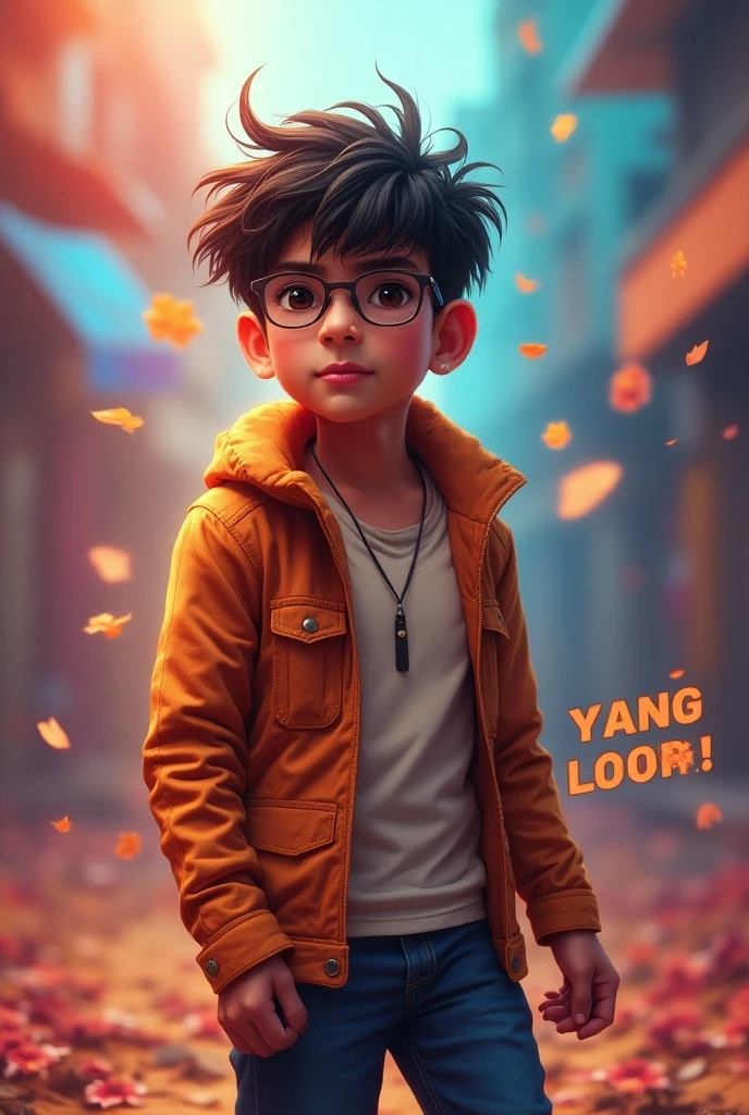 Create a character cute boy, {{background: large text “GLBK”, night city}}, tanned skin,
realistic, HDR, handsome, japan style, full body, use stick baseball, age 5, hoodie HD text: “NANDO”
