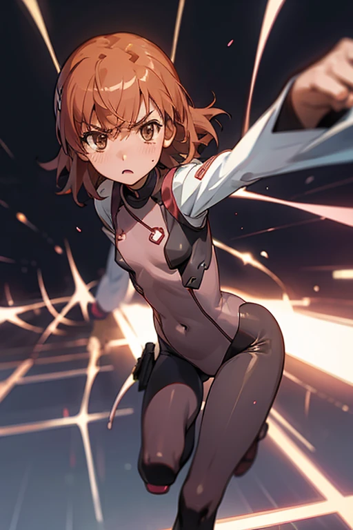Make an image of Uraraka wearing slingshot suit