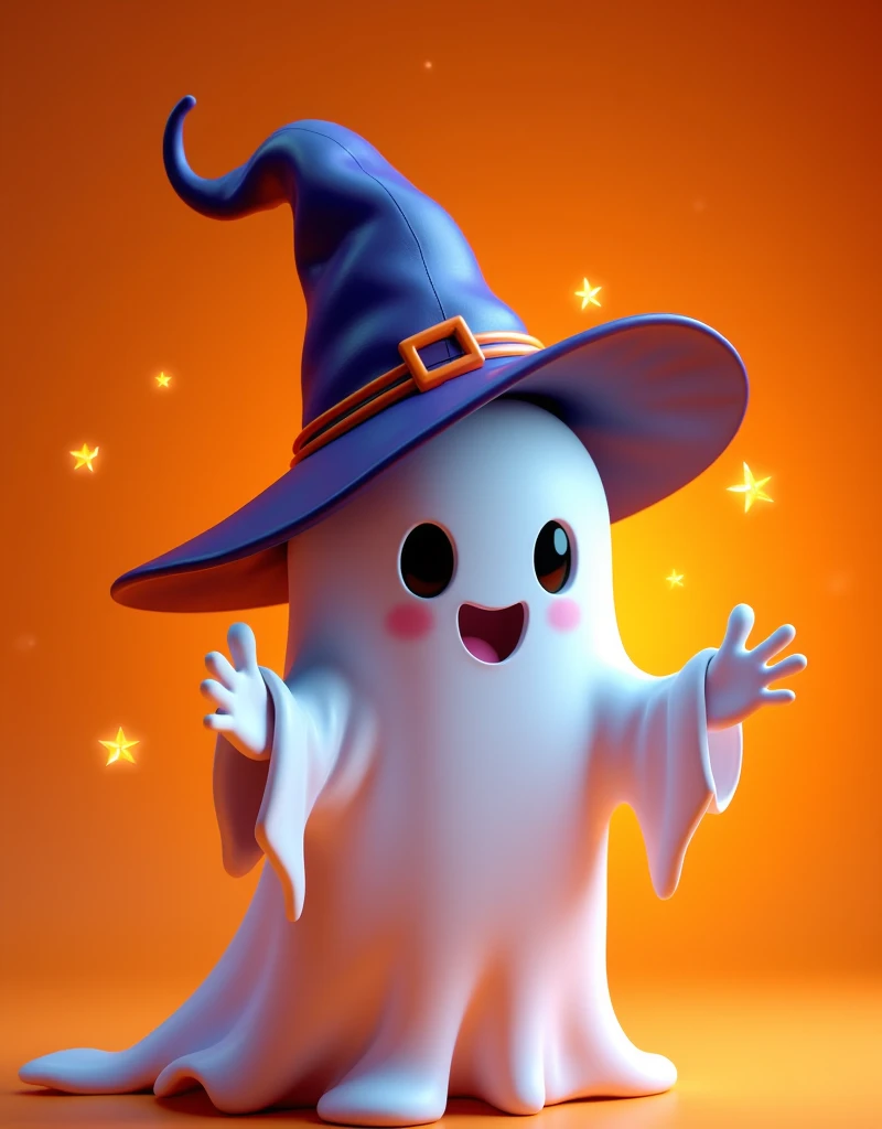 Cartoon Halloween ghost wearing a witch hat, making a heart gesture with its hands while quarantined against an orange background, concept of Happy Halloween, thermal imaging, neon light outline, (burning sensation), (thermal imaging effect: 1.5), detail, atmosphere, light, luminescence, light and shadow, fresh and natural, fairytale, colorful, abstract composition, fantasy cartoon, dreamlike emotion, exquisite fantasy art, ethereal fantasy, very beautiful fantasy art, digital art fantasy, enchanting and otherworldly, beauty of fantasy, volumetric lighting, natural soft light, 3D, C4D rendering, super high detail, vibrant colors, bright, RGB, colorful, (High contrast: 1.5), (full body: 1.8), magazine photography, trending on social media, dopamine, dopamine color palette, facing the screen, dopamine colors, high saturation, high contrast, high definition, Dopamine, (in the style of Y2K), Raoul Dufy, 3D ancient style, oriental poetry and painting, (ultra-detailed: 1.2, defocused: 1.2, vibrant colors, cinemat