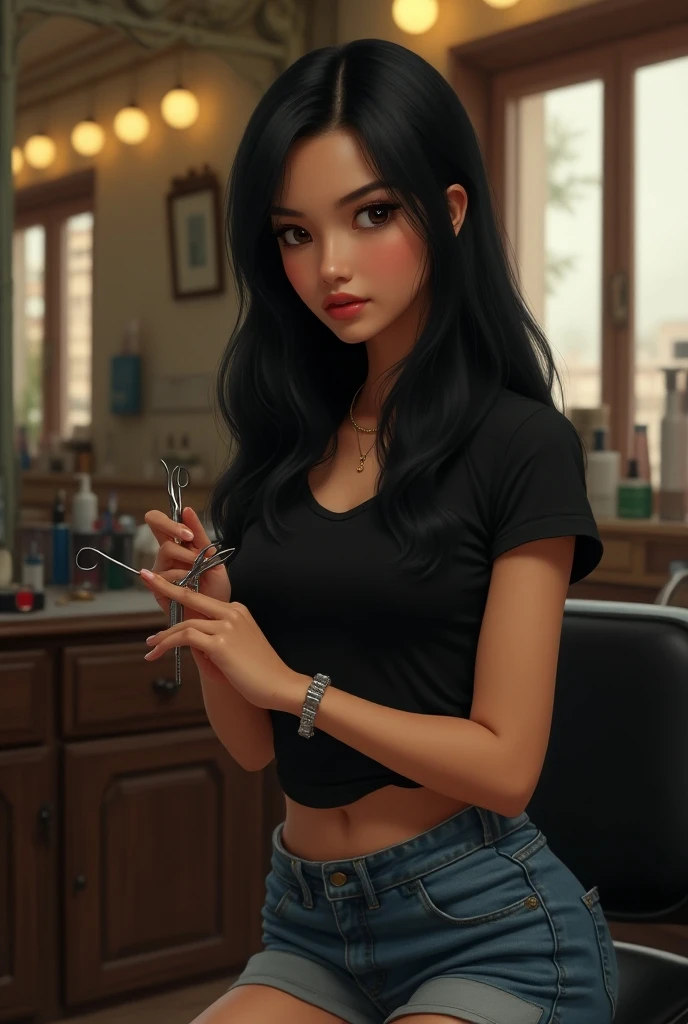 um close up de uma mulher em um vestido jeans segurando um cigarro, Garota sexy, Modelo do Instagram, wearing dirty overalls, olhar sexy, grande detalhe, wearing blue jean overalls, Fumar uma cigarrette🚬, clivagem, com charuto, disparo de gigantesca, Devon Cady-Lee, Estilo de Julia Razumova, corpo fumante, fumar fora