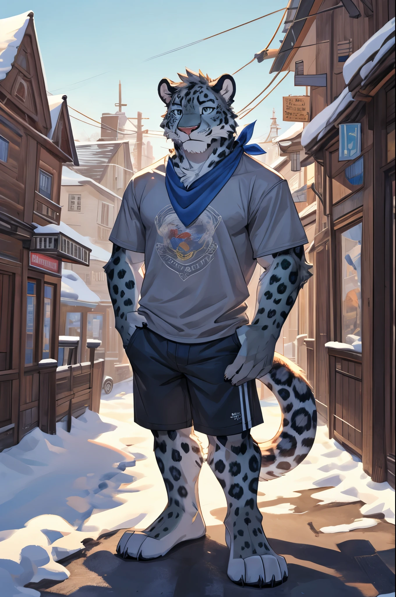 (Close-up), There is a Tiger with Santa sweater, Christmas sweater, bare chest, open shirt, blue eyes, muscular, furry chest, fluffy fur, (NSFW:1.5), (Naked:1.2), Naked, huge penis, huge balls, veins, fluffy chest, bare chest, Sexybody, muscular, anthropomorphic, extra detailed body, detailed body, Best quality, masterpiece, ultra high res,detailed background,realistic, real shadow and light,depth of field, (looking at viewer), snow, covered with snow, snow flakes, winter, into the wood, santa Tiger.