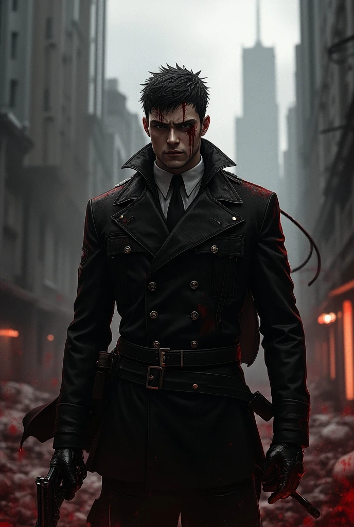 a man symbolizing dark, psychology, manipulation, dark, red, anime style, emphasis on dark, dark background, (best quality, highres, masterpiece:1.2), ultra-detailed, realistic:1.37, portraits, contrast, intense expressions, mysterious aura, deep shadows, haunting atmosphere, intricate details, glowing red eyes, sinister smile, crimson accents, dramatic lighting, brooding personality, psychological depth, intricate character design, stylized artwork, gothic aesthetic, eerie ambiance, dramatic poses, captivating composition, dark narrative, red tinted color palette, atmospheric shadows, hypnotic gaze, intense emotions, surreal elements, dynamic brushwork, ominous presence, psychological thriller elements, dark storyline, dark charisma, enigmatic personality, suspenseful mood