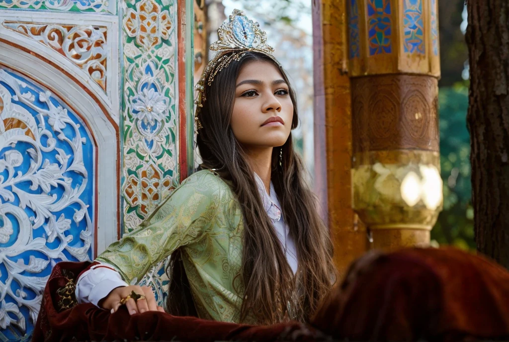 (zendaya:.4), (32k:1.5, Highest quality, masterpiece, Ultra-high resolution), Professional camera work:1.6, Highly detailed skin and face textures:1.3, Captivating portrait:1.2, Very accurate, Very detailed, 1 adult female, ((in the park:1.4)), Incredibly slim body, sense of loss, Sadness, Expressions of sadness,  Small face, (()), (medium shot), 