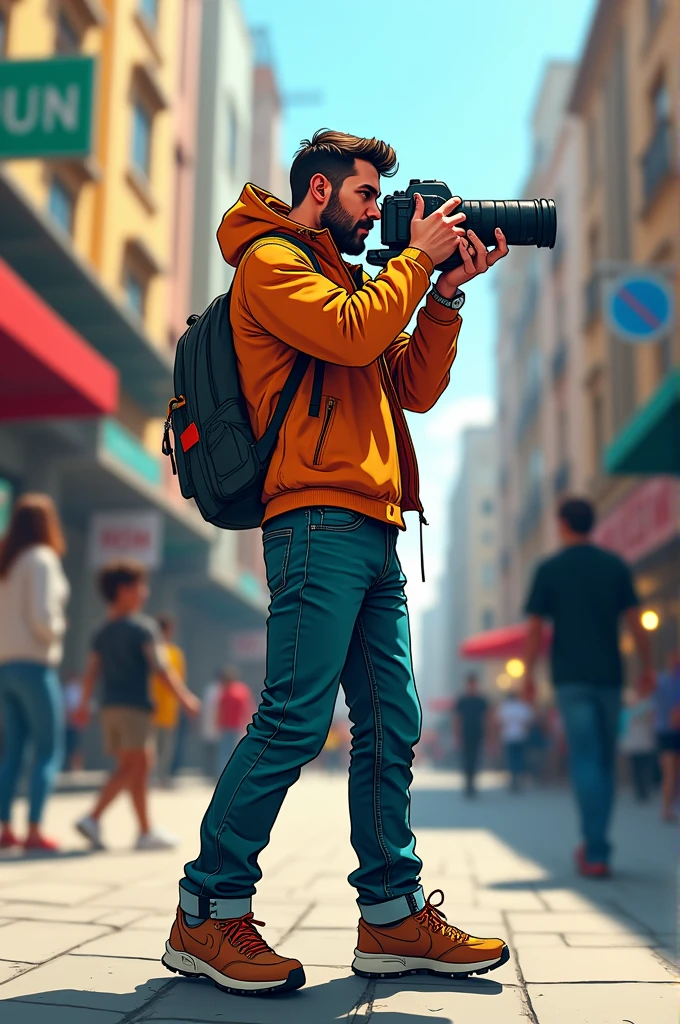 Dessin d’un photographe en action
