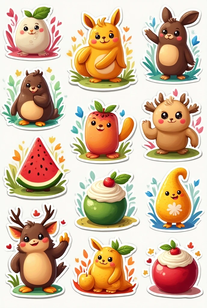 Lottery cards with images of animals, objects and fruits