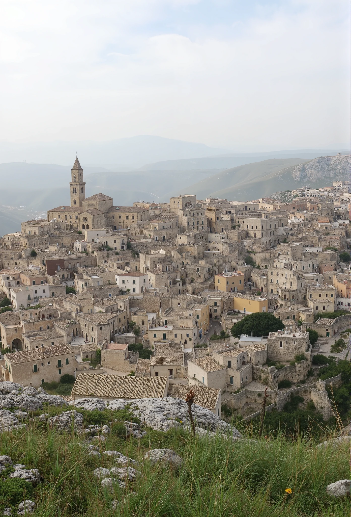 Sexy woman walking in Matera, Southern Italian city. sunny day, white clouds, dressing typical tourist clothing, the backpack on the shoulders. [Entire scene is surrounded by mist, evoking a mysterious and eerie atmosphere. The lighting is dark and atmospheric, with smoke adding a touch of sinister ambiance. Best quality image, HDR enhancement, showcasing the utmost level of detail and realism, full body shot:1.5]. [8K, Best Quality, Ultra High Resolution, (highly detailed CG unity 8k wallpaper), (best photo), (best shadows), isometric 3D, octane rendering, ray tracing, highly detailed, (Best quality, 4K, 8k:1.2), absurdity, ultra detailed, (realistic, photorealistic, photorealistic:1.37), complex parts, HDR, (complex parts:1.12), (hyper detailed, hyper realistic, Soft lighting, spicy:1.2), (complex parts, Hyper detailed:1.15). Blurred foreground. (backlit), masterpiece, high quality, brightness, chromatic aberration, foggy smoke, shadows, contrast, clear sky, (warm hue, warm tone), high details, natural reflections]. [(Suspended in the air between scene and the viewer, a translucent, almost ghostly black message reads exactly: "VISIT MATERA". Text appears as if it's floating, blurred at the edges, with the letters formed from a faint mist or white smoke that lingers in the space. The smoky words are readable, though not overly bright, hovering just in front of gaze, creating a surreal yet powerful effect. Text exactly says: "VISIT MATERA". Written in chalk. Text says: "VISIT MATERA". semi-transparent text that reads 'VISIT MATERA' in a dramatic, bold font. Text almost acts as a title, floating in the air, partially obscuring the scene but enhancing overall tension and urgency of the moment)].